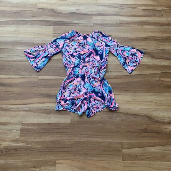 Lilly Pulitzer Del Lago Printed Flounce Sleeve Romper Size XS - Picture 8 of 12